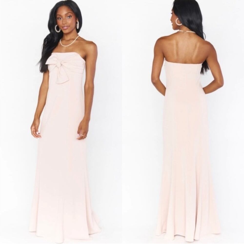 Show Me Your Mumu SMYM Harper Bow Strapless Gown - Dusty Blush NEW XL - Picture 1 of 5